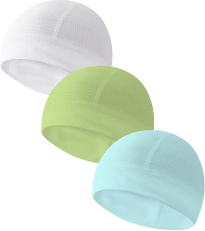 Skull Cap Helmet Liner for Men Women Cooling Hat Running Beanie - color: Set G-mint Green,white,grass Green
