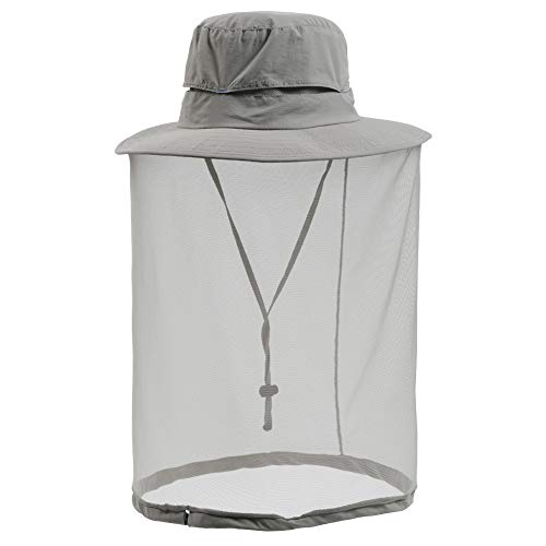 Comhats Mosquito Net Sun Hat for Men, Waterproof UPF 50+ Wide Brim - color: 99742_light Gray, size: Large-X-Large