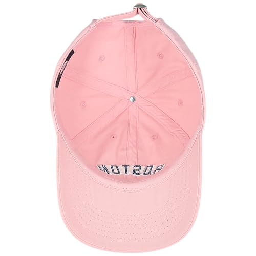 E BY ELIDAN Boston EST 1630 Dad Hat, Embroidered Cotton Baseball Cap - color: Pink