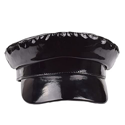 Cap Student Hat Leather Cap Baseball Cap Sun Hat Casual Hat Solid Color - color: Black