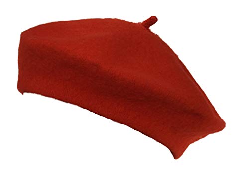 French Style Lightweight Casual Classic Beanie Solid Color Wool Beret - color: Burgundy