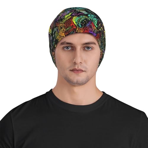 Beanie Hat for Men Women Slouchy Beanie Skull Sleep Cap Soft Lightweight Chemo Hat Stretch Cancer Headwear - color: Color Magic