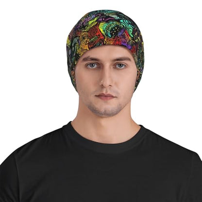 Beanie Hat for Men Women Slouchy Beanie Skull Sleep Cap Soft Lightweight Chemo Hat Stretch Cancer Headwear - color: Color Magic
