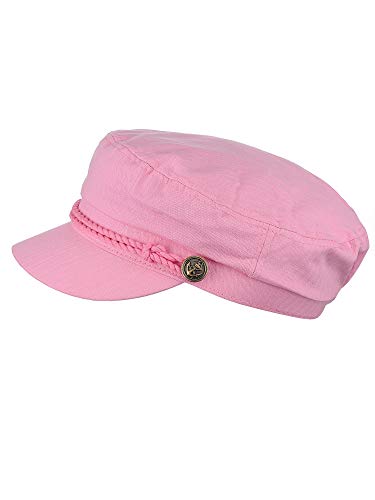 NYFASHION101 Unisex 100% Cotton Greek Fisherman Sailor Fiddler Driver Cap Hat - color: Pink