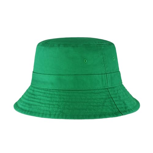 Hot Summer Bucket Hat - Trendy Cotton Sun Hat for Beach, Golf, Fishing - color: Kelly Green