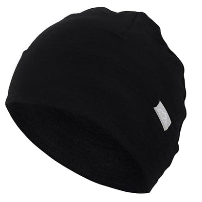 100% Merino Wool Beanie Kids - Unisex Wool Cap 17.5um for Kids -Toddler Hat - color: Black