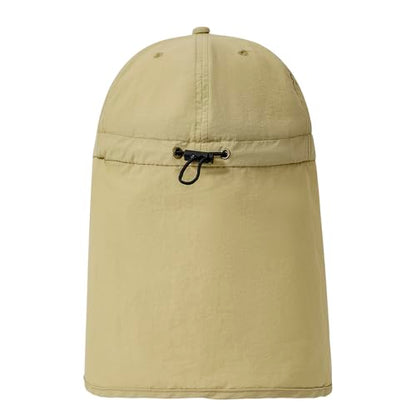 American Trends Mens Sun Hat with Neck Flap, UV Protection Outdoor Flap Hat, Packable Soft Fishing Hiking Gardening Hat - color: Khaki