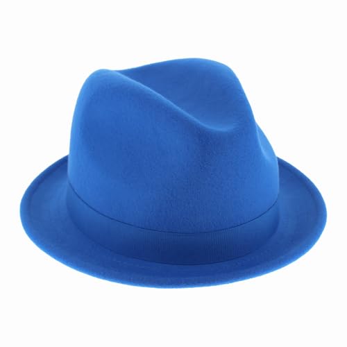 Hats in the Belfry Paine Stingy Brim Fedora - color: Royal, size: Medium