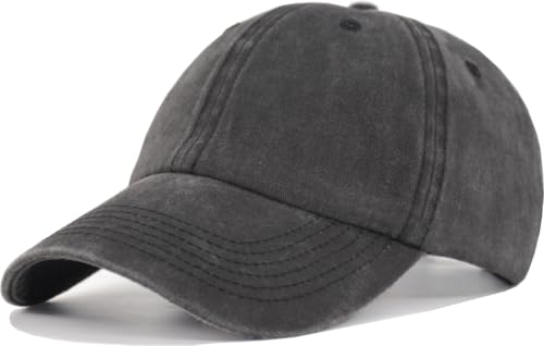 TSSGBL Vintage Cotton Washed Baseball Cap S to XXL Unstructured Low Profile Adjustable Distressed Dad Hat for Men Women - color: Blackkk, size: Medium-Large