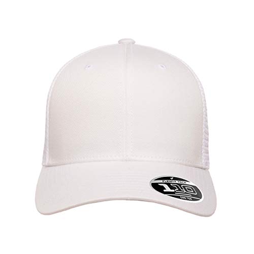 Flexfit 남성용 110 메시 캡 - color: 화이트., size: 단일 사이즈