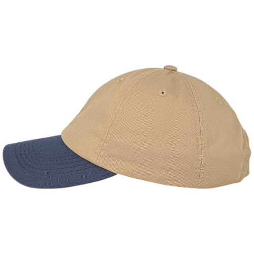 E BY ELIDAN Two Tone Dad Hat, Low Profile Baseball Cap - color: Khaki Navy