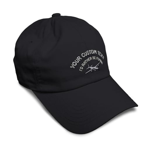 Speedy Pros Soft Baseball Hat Embroidered Dad Hat C-130 I'd Rather Be Flying Men & Ladies Baseball Cap Cotton - color: Black Personalized Text Here
