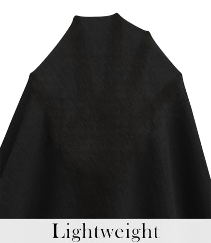 Iandroiy Women's 3/4 Sleeve Shrugs Lightweight Open Front Cropped Cardigan for Women - color: A-01 Black, size: Medium