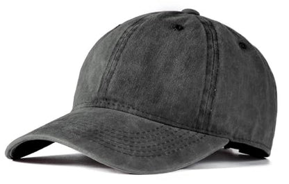 Edoneery Baseball Cap for Men and Women, Low Profile Washed Cotton Dad Hat - color: Dark Gray