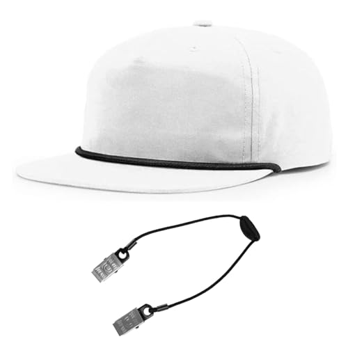 Richardson 256 Umpqua Grandpa Flip-Up Stay Pinch Cap Bundle w/Cap Catcher - color: White W/ Black Rope