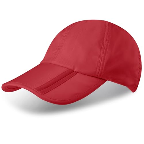 Sumolux Waterproof Baseball Cap Men Women Sun Hat Quick-Drying - color: Red, size: One Size