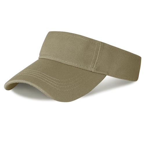 Marrywindix 1 Piece of Sport Wear Athletic Visor Sun Sports Visor Hat Visor Adjustable Cap for Women and Men - color: Khaki