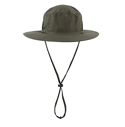 Kids Sun Protection Hat Quick Dry Adjustable Wide Brim Bucket Hat for Boys Girls Summer Fishing Hiking - color: Army Green