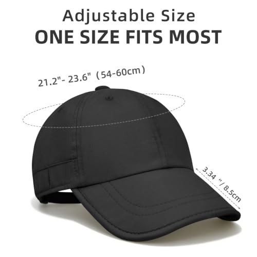 Baseball Cap Unstructured Athletic Golf Cap Soft-Brim Foldable Hat - color: Navy Blue