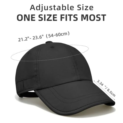 Baseball Cap Unstructured Athletic Golf Cap Soft-Brim Foldable Hat - color: Navy Blue
