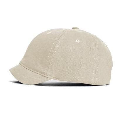 Men's Short Brim Baseball Cap Quick Dry Lightweight Breathable Adjustable Unstructured Dad Hat - color: Beige