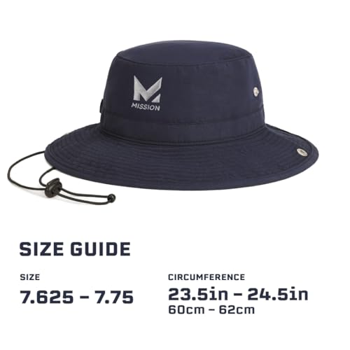 MISSION Cooling Bucket Hat - Unisex Wide-Brim Hat for Men & Women - Lightweight, Foldable & Durable - Cools Up to 2 Hours - color: Navy