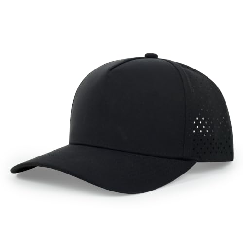 Quick Dry Baseball Cap Waterproof Snapback Trucker Golf Hat for Men Women - color: Black