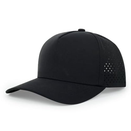 Quick Dry Baseball Cap Waterproof Snapback Trucker Golf Hat for Men Women - color: Black