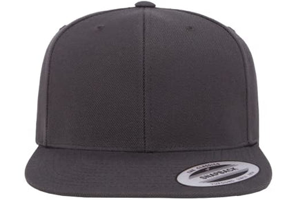 Mrlahat 6089 Yupoong Yp by Flexfit 6-Panel Structured Flat Visor Classic Snapback Cap with Black Bandana - color: Dark Grey