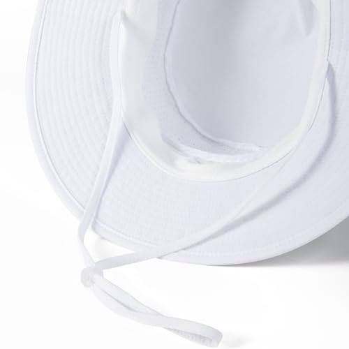 VOBOOM Unisex Wide Brim UV Protection Fishing Sun Hat - color: White