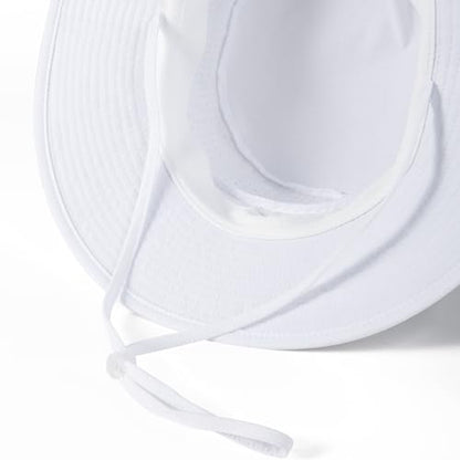 VOBOOM Unisex Wide Brim UV Protection Fishing Sun Hat - color: White