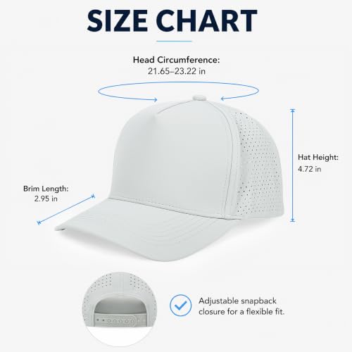 5 Panel Baseball Cap Quick Dry Mesh Snapback Hat for Women Men - color: Lightgrey