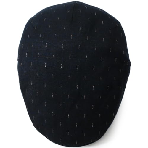 Men's Newsboy Cap with Earflaps Flat Ivy Caps Gatsby Golf Cabbie Hats - color: Dark Blue Spot