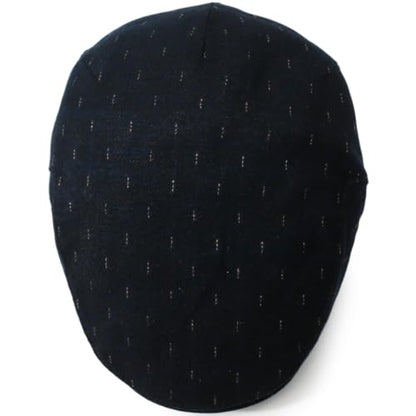 Men's Newsboy Cap with Earflaps Flat Ivy Caps Gatsby Golf Cabbie Hats - color: Dark Blue Spot