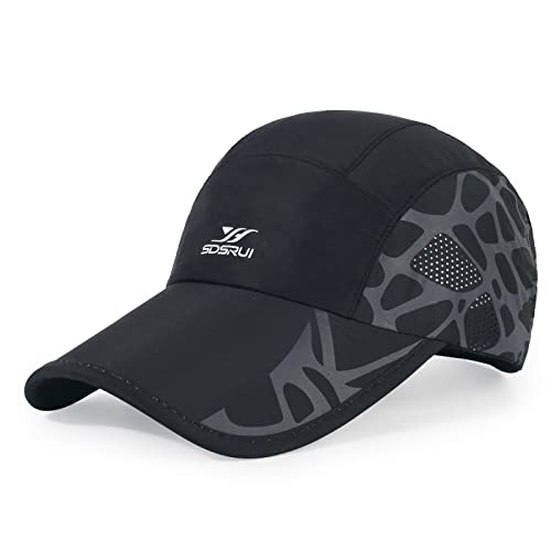 Running Hat Mesh Quick Dry Hat Baseball Cap for Women Men - color: Black