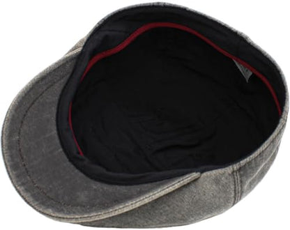 KBETHOS Leather Ascot Made in USA Ivy Collection Classic Newsboy Caps - color: Faux Leather - Charcoal, size: Small-Medium