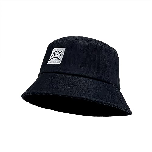 Bucket Hat Unisex Simple Caps Hip Hop Gorros Men Women Cap Beach Fishing Sunhat - color: Black