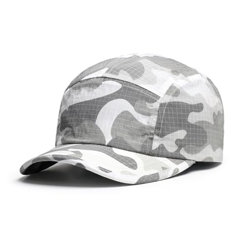 Camouflage Short Brim Baseball Caps Mens Quick Dry Unstructured Breathable Cap 5 Panel Ultra-Thin Umpire Hats K516 - color: Grey