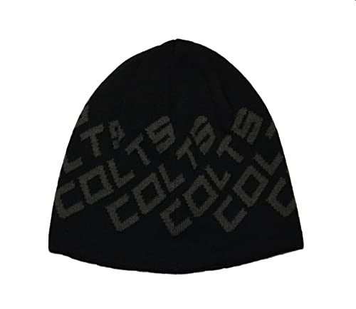 47 Cuffless Winter Beanie Hat - NFL, One Size Fits Most, Knit Skull Toque Cap - style: Indianapolis Colts - Black Print
