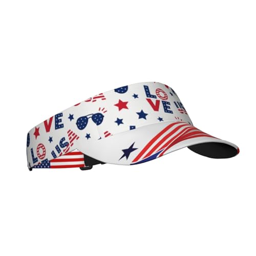 Stylish Visor Cap, Adjustable Lightweight Sun Hat for Men Women Teens - Sports, Beach, Golf, Tennis - color: Usa Stars and Stripes Pattern 1