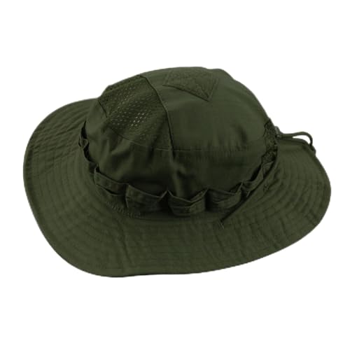 Sun Hat Breathable Bucket Boonie Hats for Men Women Fishing Safari Hats Cap Outdoor Hiking Camping Hunting - color: Armygreen