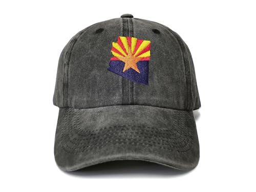 America State City Flag Hats - color: Arizona Flag (Washed Black)