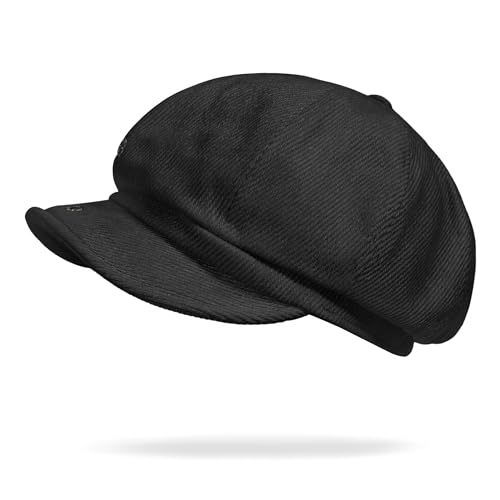 Croogo Baker Boy Newsboy Cap Beret Hats Adjustable Cabbie Apple Hat for Men - color: Nb25q11-black