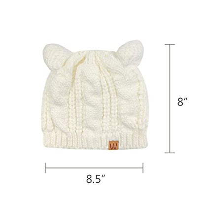 allydrew Winter Thick Knit Beanie Slouchy Beanie for Men & Women - color: Ivory