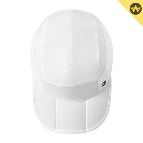 WANDER Sports Sun Visor Hat Mesh Foldable Brim for Men Women Running - color: S-white