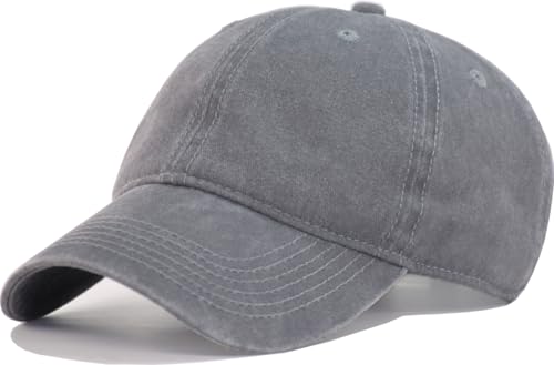 Vintage Washed Cotton Baseball Caps Men Women Adjustable Unstructured Low Profile Dad Hat - color: 1p-grey