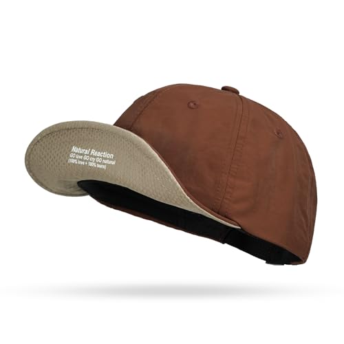 CLAPE Color-Block Short Brim Cap, Quick Dry Lightweight Outdoor Hat - color: Bs26sb08-bruntorange&khaki