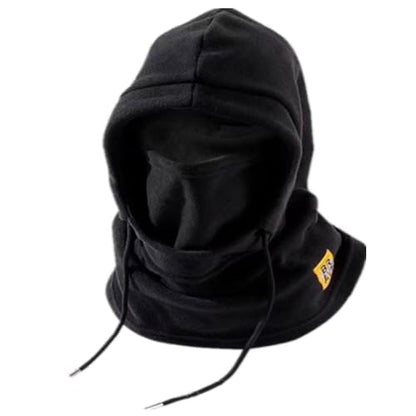 Winter Fleece Ski Mask for Men Women Balaclava Face Mask Windproof Thermal Hood Winter Full Face Neck Cover Warmer - color: Black