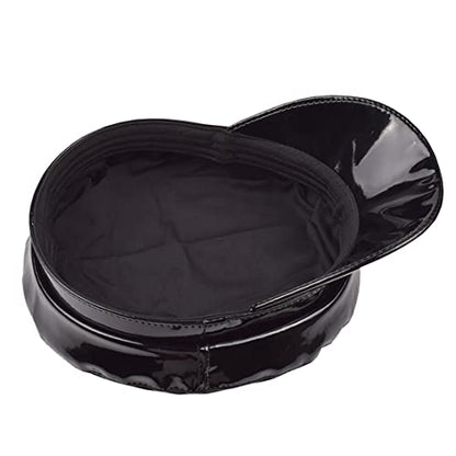 Cap Student Hat Leather Cap Baseball Cap Sun Hat Casual Hat Solid Color - color: Black