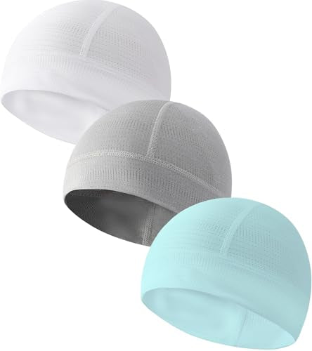 Skull Cap Helmet Liner for Men Women Cooling Hat Running Beanie - color: Set F-light Gray,mint Green,white